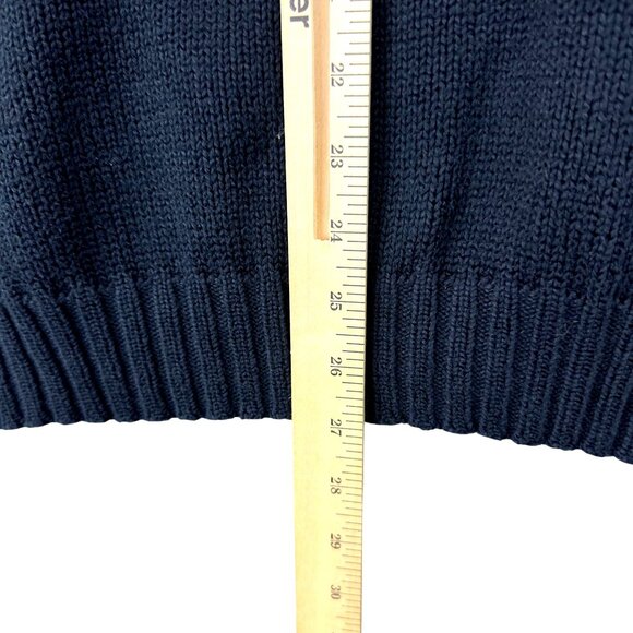 Vintage Polo Ralph Lauren Sweater Vest Men XL Navy Blue V-Neck Cable Knit Cotton - Picture 6 of 6